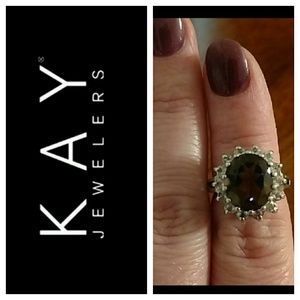 Smoky Quartz & Cubic Zirconia Ring